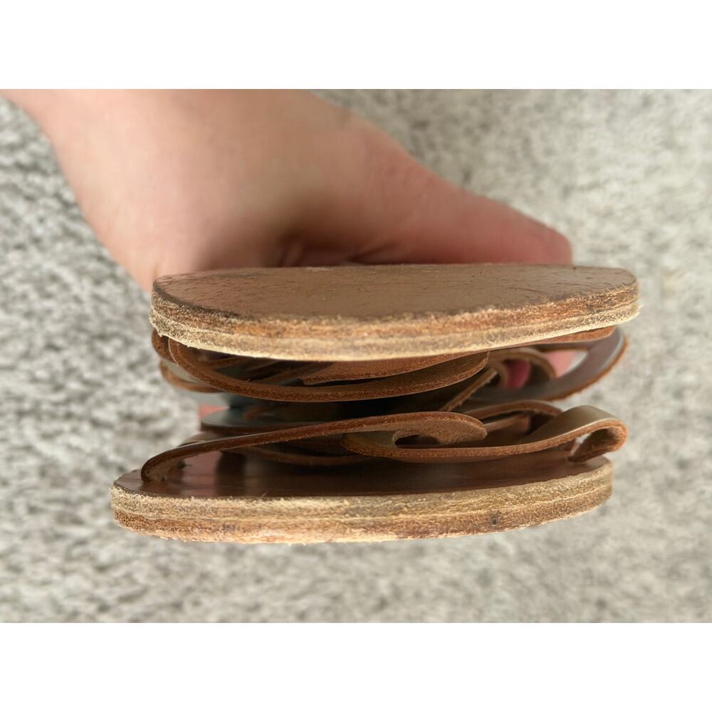 Ancient Greek Sandals Metallic Leather Strappy Slide Sandals Brown Women's 39 - Picture 9 of 9